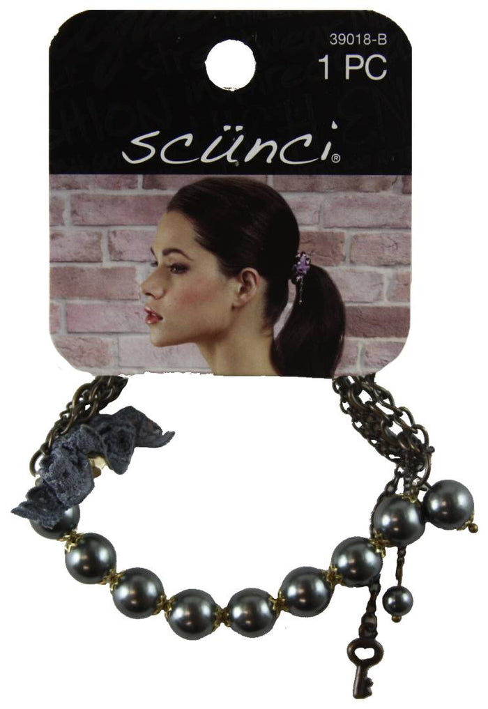 Scunci 2 in 1 Ponytail plus Black Bracelet with Chain - 1 Piece